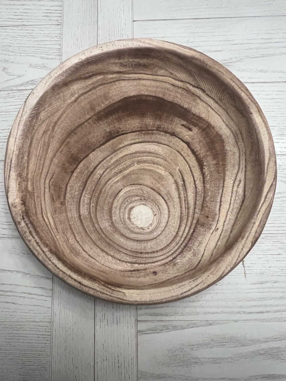 Natural Brown Woodgrain Paulownia Wood Decorative Serving Bowl/Decor